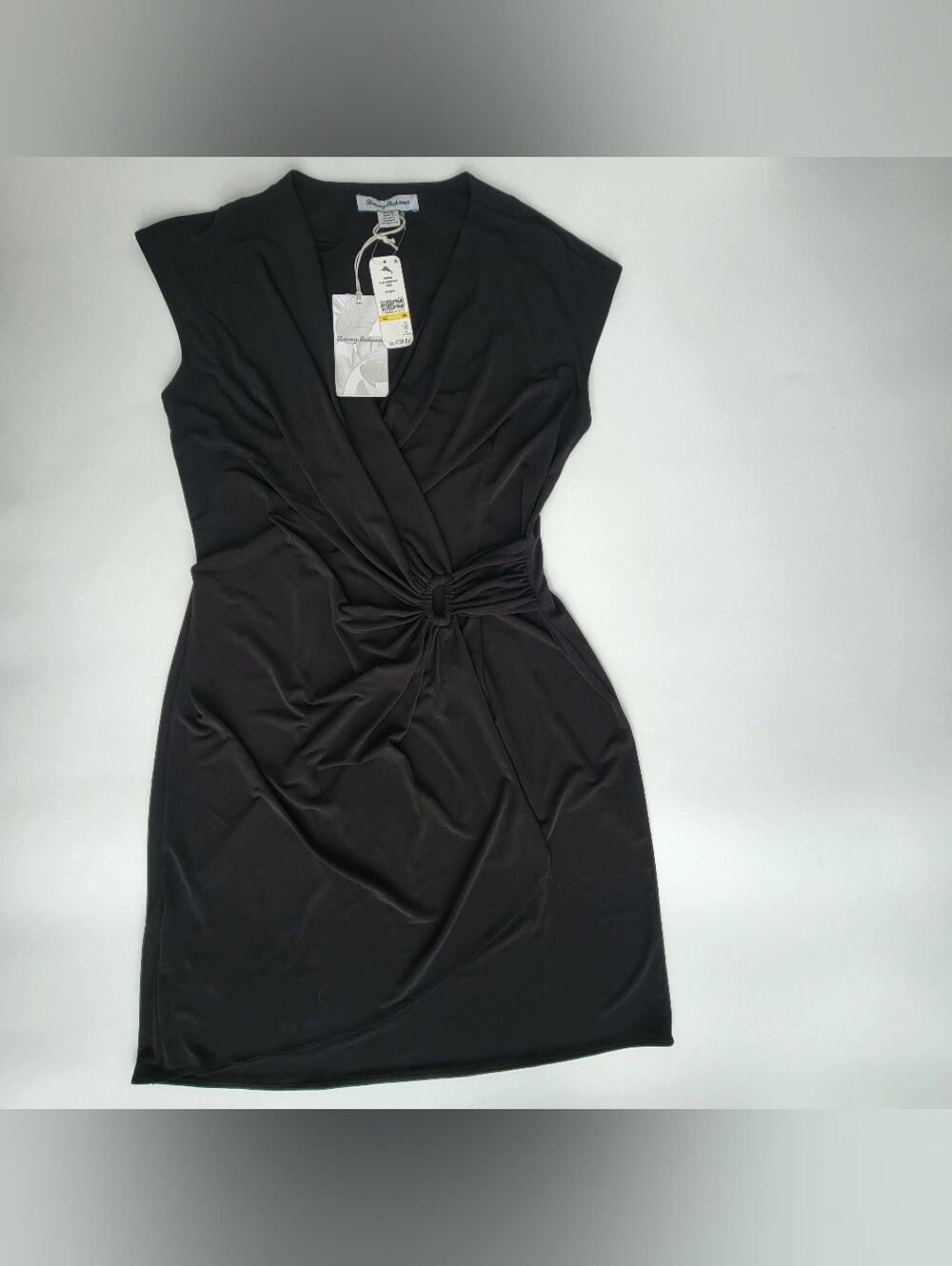 Tommy Bahama Clara Faux Wrap Jersey Stretch Dress Women’s Size Medium Black NWT